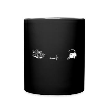 Bier - Herzklopfen - Campingwagen - (2) - Tasse einfarbig - Schwarz - Vorne