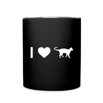 I heart and cat - - Full Colour Mug - black - Front