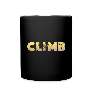 Bouldern Klettern Sportarten Turnhalle Wand - Tasse einfarbig - Schwarz - Vorne