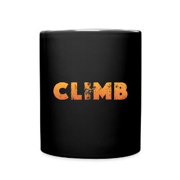 Bouldern Klettern Sportarten Turnhalle Wand - Tasse einfarbig - Schwarz - Vorne