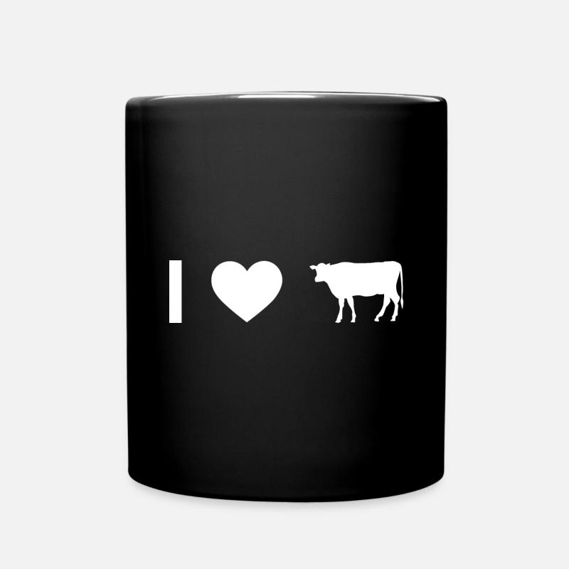 Moi cœur et vache - - Mug uni - noir
