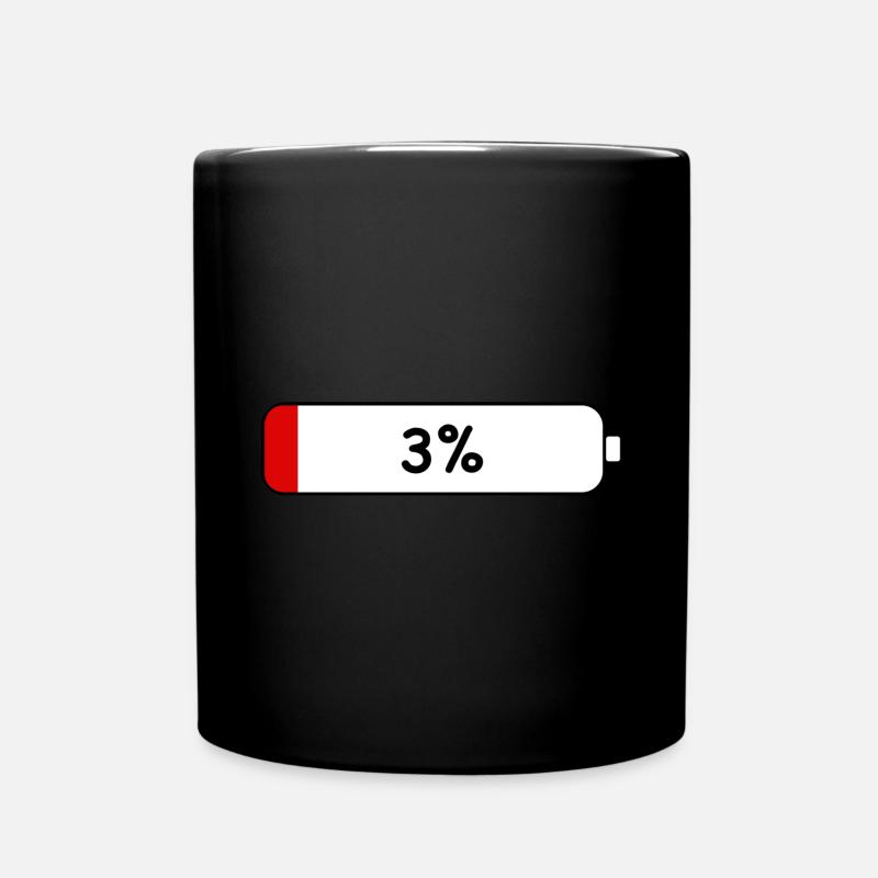 Low Battery - Full Colour Mug - black