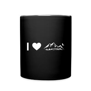 Mon cœur et la montagne - - Mug uni - noir - Devant