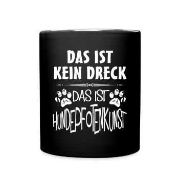 Damen Shirt Hundepfotenkunst - Tasse einfarbig - Schwarz - Vorne