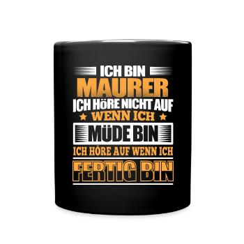 MAURER - Der Fertigsteller - Tasse einfarbig - Schwarz - Vorne