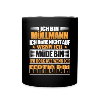MÜLLMANN - Der Fertigsteller - Tasse einfarbig - Schwarz - Vorne