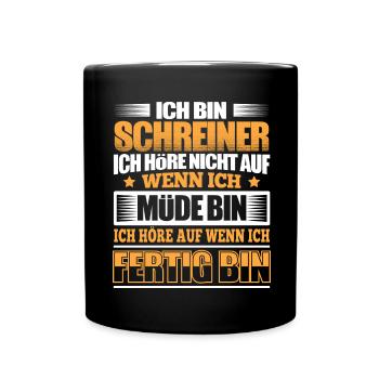 SCHREINER - Der Fertigsteller - Tasse einfarbig - Schwarz - Vorne