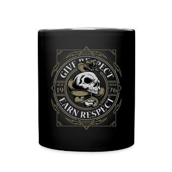 skull and snake - Tasse einfarbig - Schwarz - Vorne