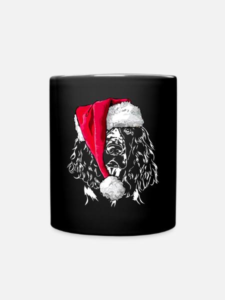 ENGLISH SPRINGER SPANIEL Christmas - Full Colour Mug - black