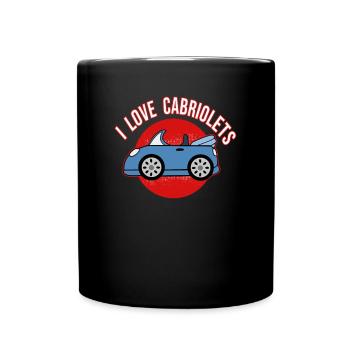 Cabriolet Auto Cabrio Oldtimer Comic Geschenkidee - Tasse einfarbig - Schwarz - Vorne