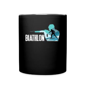 Biathlon sporting event athlete gift idea - Full Colour Mug - black - Front