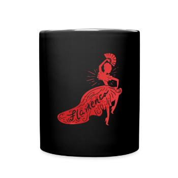 Flamenco Tanz Damen Spanien Musik Dance Geschenk - Tasse einfarbig - Schwarz - Vorne