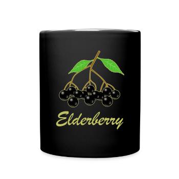 Elderberry vegan healthy fruit gift - Full Colour Mug - black - Front