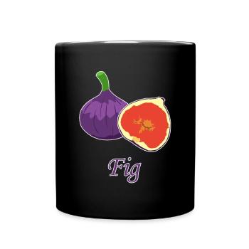 Figs fruit fruit healthy cartoon gift idea - Full Colour Mug - black - Front