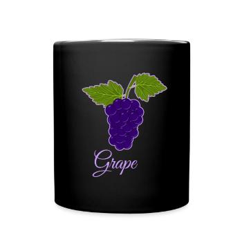 Traube Beeren Rebe Weintrauben Comic Geschenkidee - Tasse einfarbig - Schwarz - Vorne