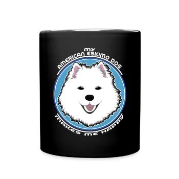 Chien adorable esquimau américain - Mug uni - noir - Devant