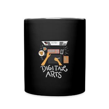 Digital Arts Arbeitsplatz Geschenkidee - Tasse einfarbig - Schwarz - Vorne