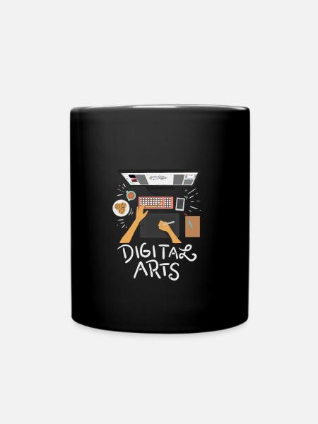 Digital Arts Arbeitsplatz Geschenkidee - Tasse einfarbig - Schwarz