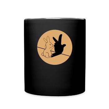 Lustiger Hase retro Ostern Geschenkidee - Tasse einfarbig - Schwarz - Vorne