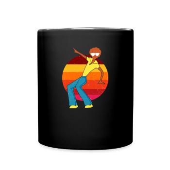 70er Hippie Frieden Schlagermusik retro Geschenk - Tasse einfarbig - Schwarz - Vorne