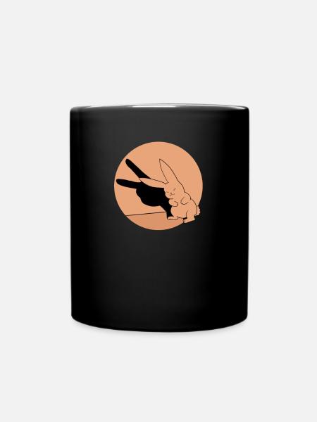 Shadow play rabbit bunny retro gift easter - Full Colour Mug - black