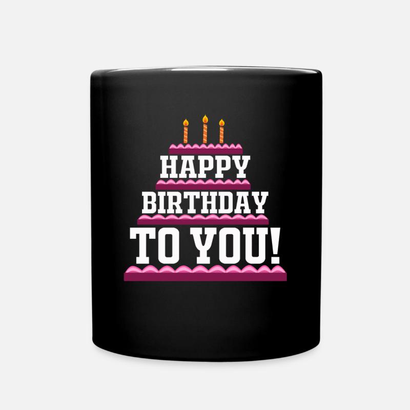 Torta di compleanno Retro regalo di buon compleanno - Tazza monocolore - nero