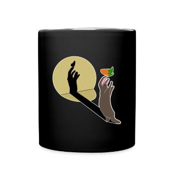 Kaninchen Schmetterling Ostern Hase Geschenkidee - Tasse einfarbig - Schwarz - Vorne