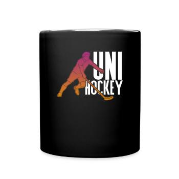 unihockey haftet Spieler Spiel Geschenkidee - Tasse einfarbig - Schwarz - Vorne