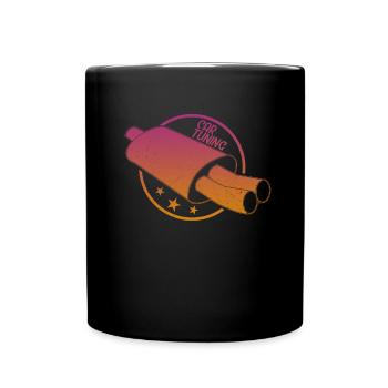 Auto Tuning Auspuff retro Geschenkidee - Tasse einfarbig - Schwarz - Vorne