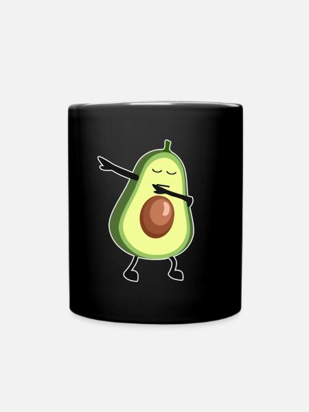 Avocado Kawaii Comic tanzen Sport Geschenk süß - Tasse einfarbig - Schwarz