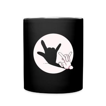 hase Metal rock n roll teufel Geschenk Ostern - Tasse einfarbig - Schwarz - Vorne