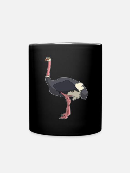 Nandu Strauß emu vogel comic Geschenkidee - Tasse einfarbig - Schwarz
