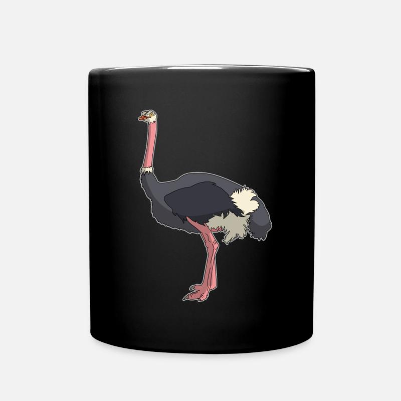 Nandu Strauß emu vogel comic Geschenkidee - Tasse einfarbig - Schwarz