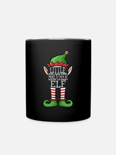 Little Elf Brother Xmas Weihnachts Family Costume - Tasse einfarbig - Schwarz