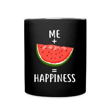 Me + Watermelon = Happiness - Tasse einfarbig - Schwarz - Vorne