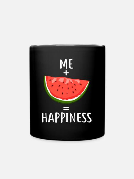 Moi + Pastèque = Bonheur - Mug uni - noir