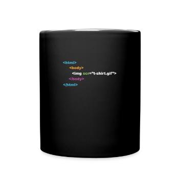 html programmer computer nerd - Full Colour Mug - black - Front