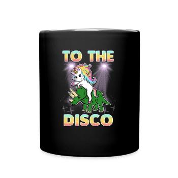 À la licorne disco et au dinosaure - Mug uni - noir - Devant