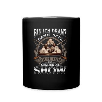 Billard Pool Hobby Sport Snooker - Tasse einfarbig - Schwarz - Vorne