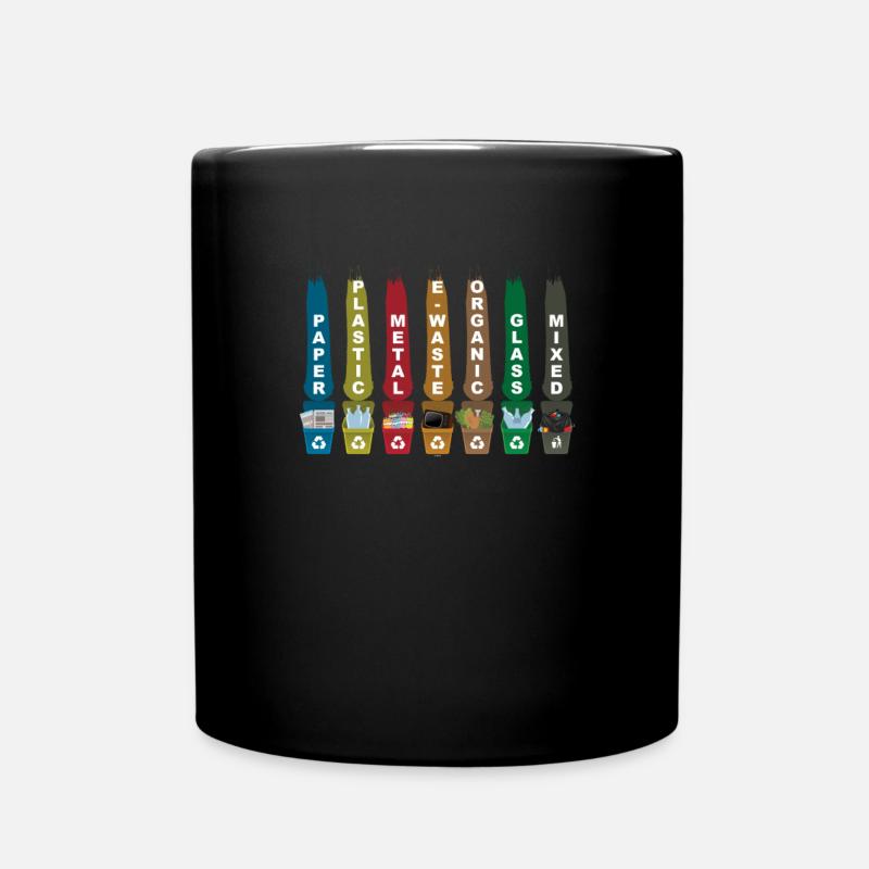 Recyceln Sie Müll - Tasse einfarbig - Schwarz