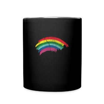 En détresse Rainbow LGBT Hommes Femmes World Peace - Mug uni - noir - Devant