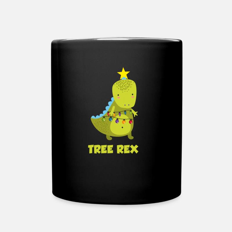 Dino dinosaure d'arbre de Noël mignon - Mug uni - noir