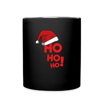 Ho Ho Ho Weihnachten Weihnachten Winterurlaub Santa - Tasse einfarbig - Schwarz - Vorne