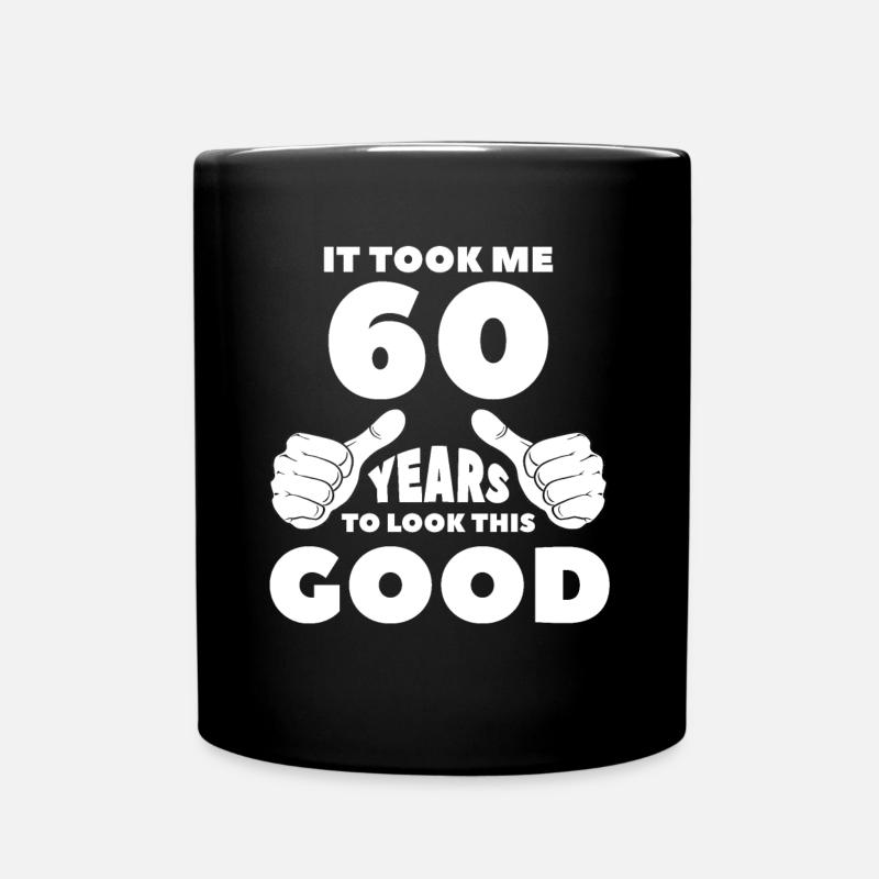 60th birthday gift birthday present - Full Colour Mug - black