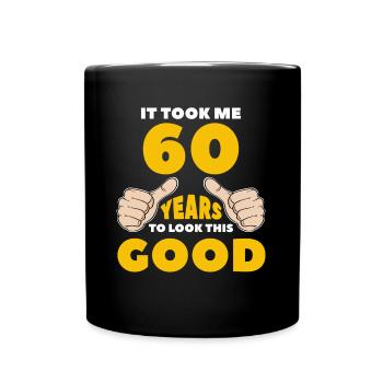 60th birthday gift birthday present - Full Colour Mug - black - Front