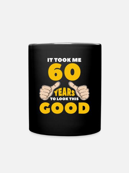 60th birthday gift birthday present - Full Colour Mug - black