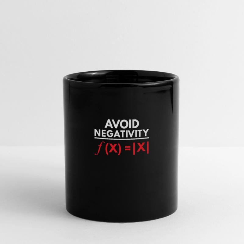 Avoid Negativity Funny Math Puns Geometry Algebra Full Colour Mug