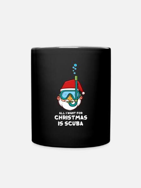 Tout ce que je veux pour Noël, c'est Scuba Xmas Scuba Diver - Mug uni - noir