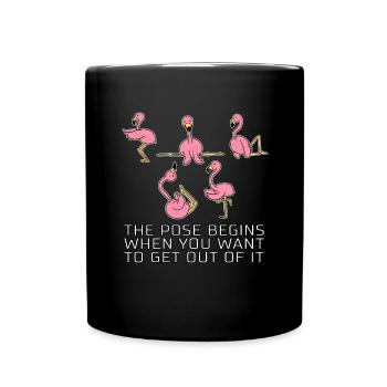 Flamingo Dire drôle Cadeau de yoga Pilates - Mug uni - noir - Devant