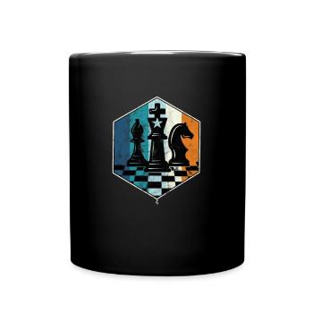 Retro Vintage Chess Piece Chess Master Club - Full Colour Mug - black - Front